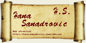 Hana Sanadrović vizit kartica